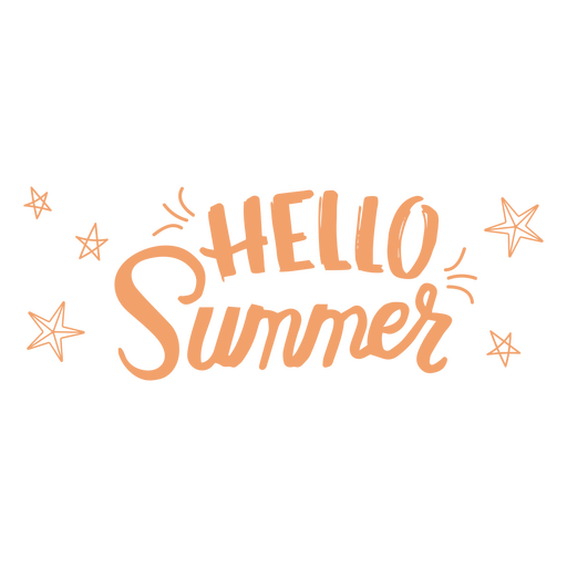 Hola insignia de letras de verano Diseño PNG