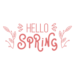 Hello spring lettering text badge PNG Design