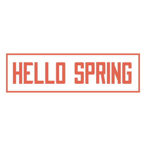 Hello spring square text badge PNG Design