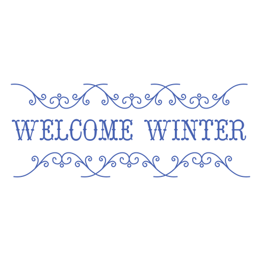 Distintivo de texto plano de inverno bem-vindo
