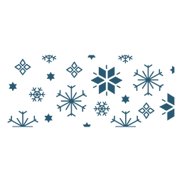 Geometric snowflakes flat banner PNG Design Transparent PNG