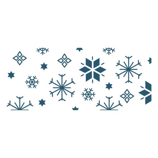 Geometric snowflakes flat banner PNG Design