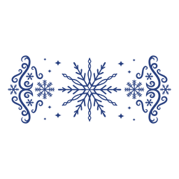 Snowflake banner thin stroke swirls PNG Design Transparent PNG