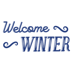 Distintivo de texto de letras de inverno bem-vindo Desenho PNG