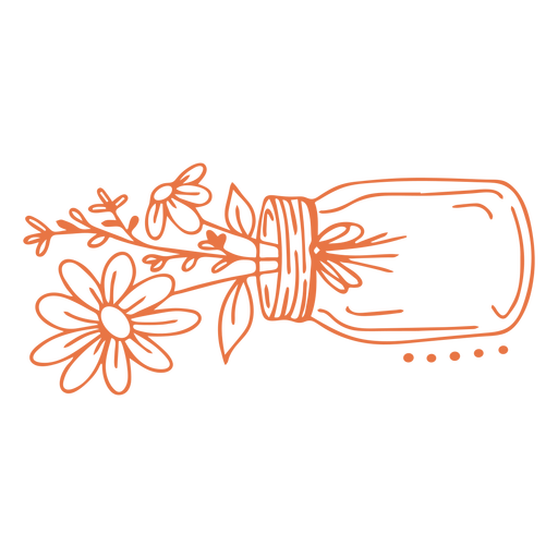 Handgezeichnete Blumen im Glas PNG-Design