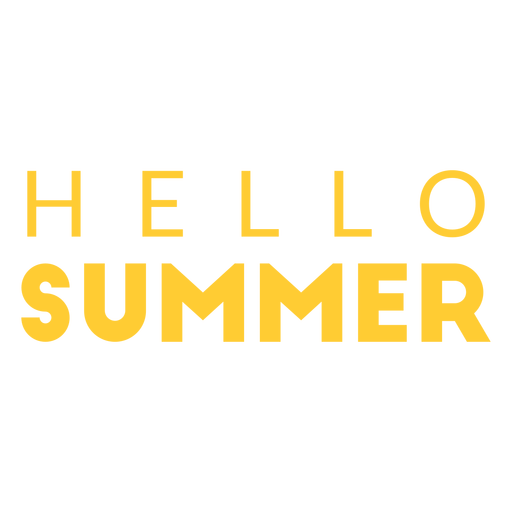 Hola insignia de texto plano de verano Diseño PNG
