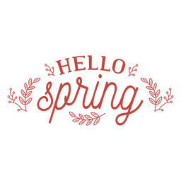 Helllo spring lettering badge flat Transparent PNG