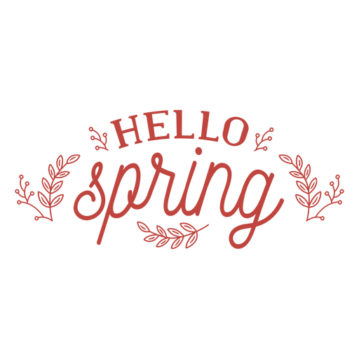 Helllo spring lettering badge flat PNG Design