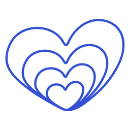 Hearts Inside Of Heart Simple Stroke PNG & SVG Design For T-Shirts