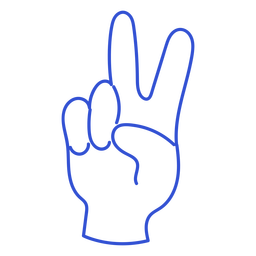 Stroke V sign hand Transparent PNG