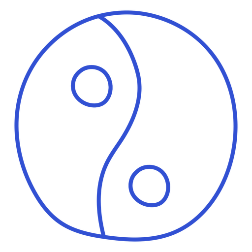 Arte de l?nea yin yang Diseño PNG