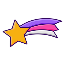 Estrela cadente com traço de cor Transparent PNG