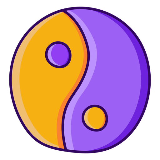 Trazo de color simple s?mbolo de yin y yang Diseño PNG