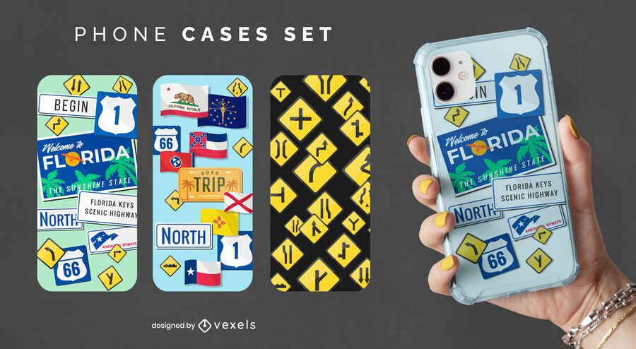 Road signs phone case set Road signs phone case set