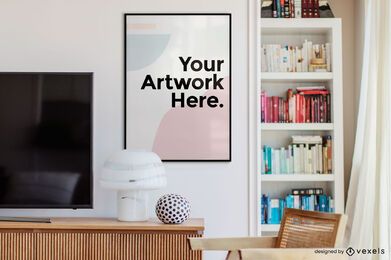 Maquete de quadro de estante de escritório