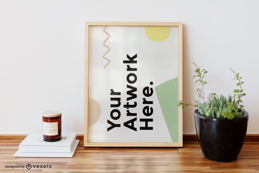 Desk artwork frame mockup design Desk artwork frame mockup design