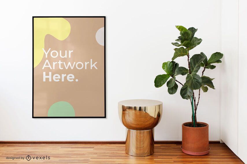 Plant floor artwork frame mockup Plant floor artwork frame mockup
