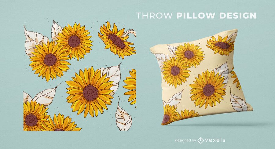 Sunflowers throw pillow design Sunflowers throw pillow design