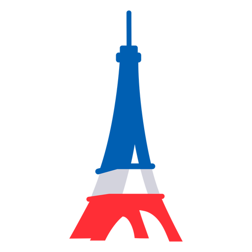 3D Eiffelturm Bastille flach PNG-Design