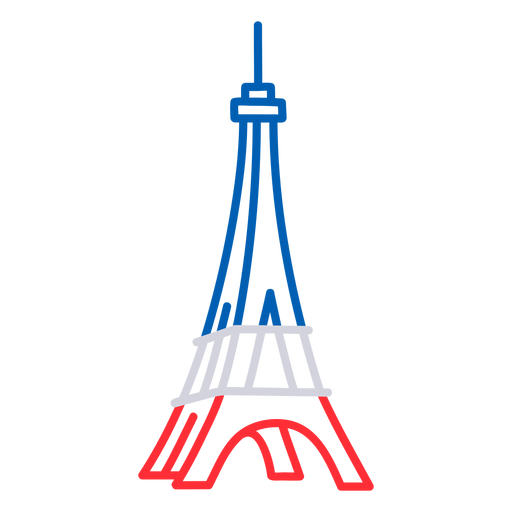 3d Eiffel tower Bastille stroke PNG Design