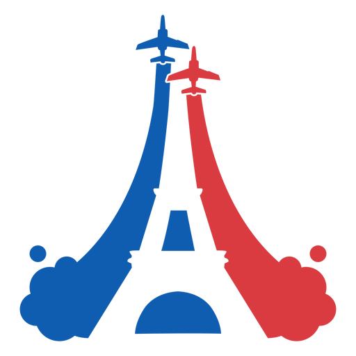 Air Force Eiffelturm Duotone flach PNG-Design
