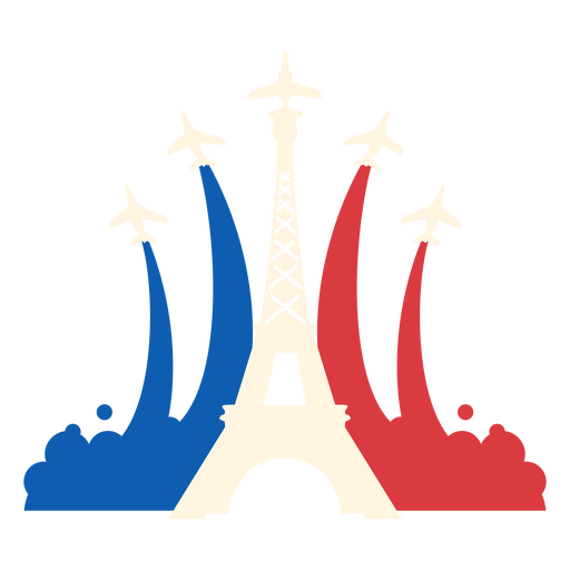 Air-force Eiffel tower flat PNG Design