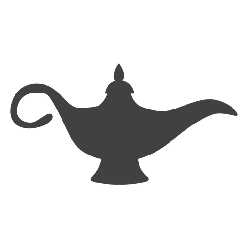 Arabic genie lamp silhouette