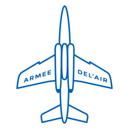 Armee-de-lair plane French stroke PNG Design