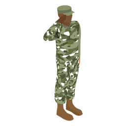 Saludo de soldado del ejército plano Transparent PNG