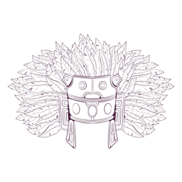 Cocar asteca desenhado à mão Desenho PNG