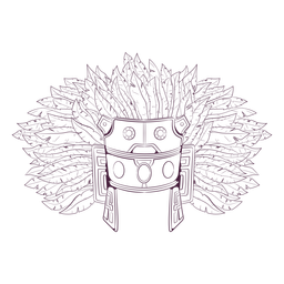Tocado azteca dibujado a mano Diseño PNG Transparent PNG