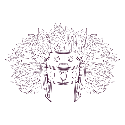 Aztec headdress hand-drawn