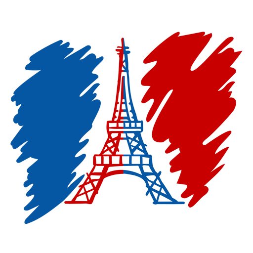Bastille Day Eiffelturm-Doodle PNG-Design