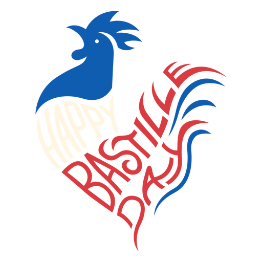 Bastille Day rooster badge PNG Design