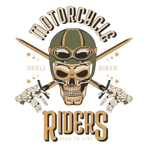 Biker skull riders badge
