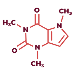 Insignia de la molécula de cafeína Diseño PNG