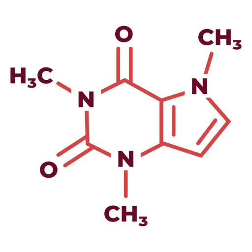 Caffeine molecule badge PNG Design