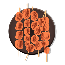 Ilustración de brochetas de pollo Diseño PNG