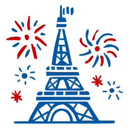 Eiffel Tower celebration doodle PNG Design Transparent PNG