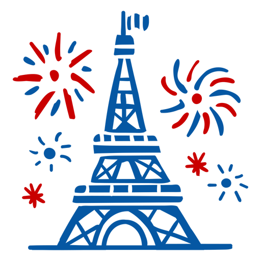 Eiffelturm-Feier-Doodle PNG-Design