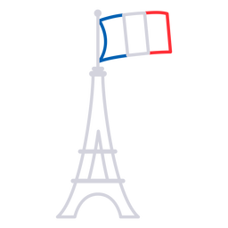 Eiffel tower France stroke PNG Design Transparent PNG