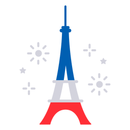 Eiffel Tower Fireworks Flat PNG & SVG Design For T-Shirts