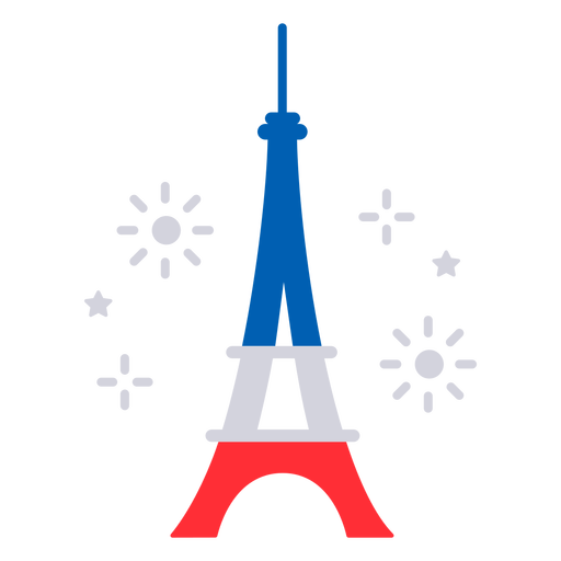 Eiffelturm Feuerwerk flach PNG-Design