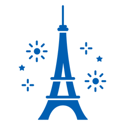 Eiffel tower fireworks monochrome flat PNG Design Transparent PNG