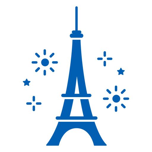 Eiffelturm-Feuerwerk einfarbig flach PNG-Design