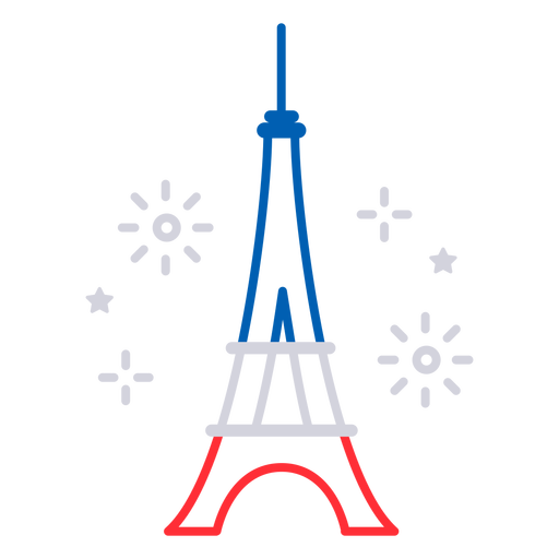 Golpe de fogos de artifício da torre eiffel Desenho PNG