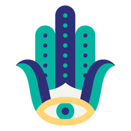 Ojo judío Hamsa mano plana Diseño PNG