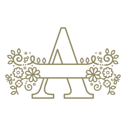 Floraler Großbuchstabe A Strich PNG-Design