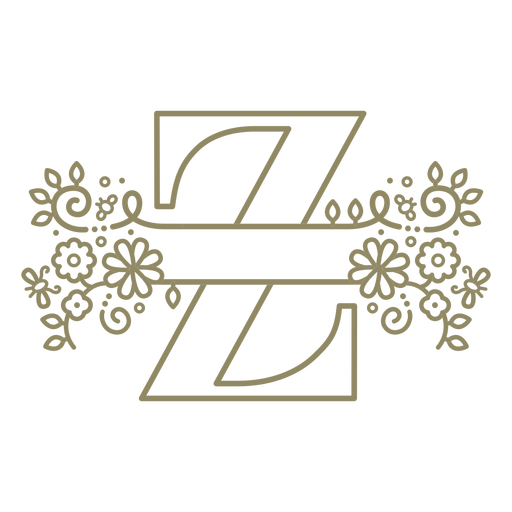 Floral capital letter Z stroke