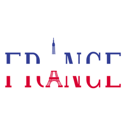 France Eiffel lettering PNG Design Transparent PNG